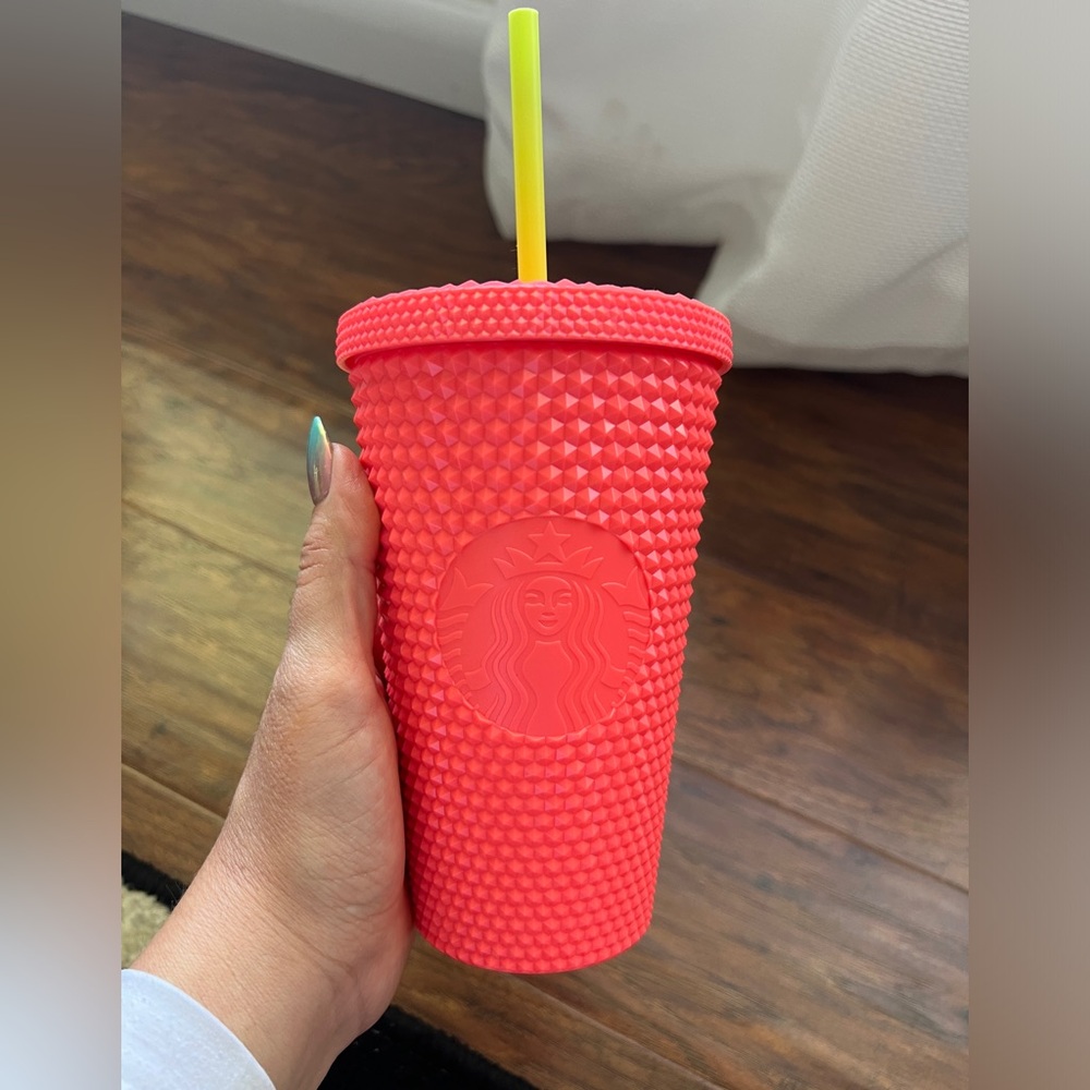 Light pinks studded small Starbucks cup